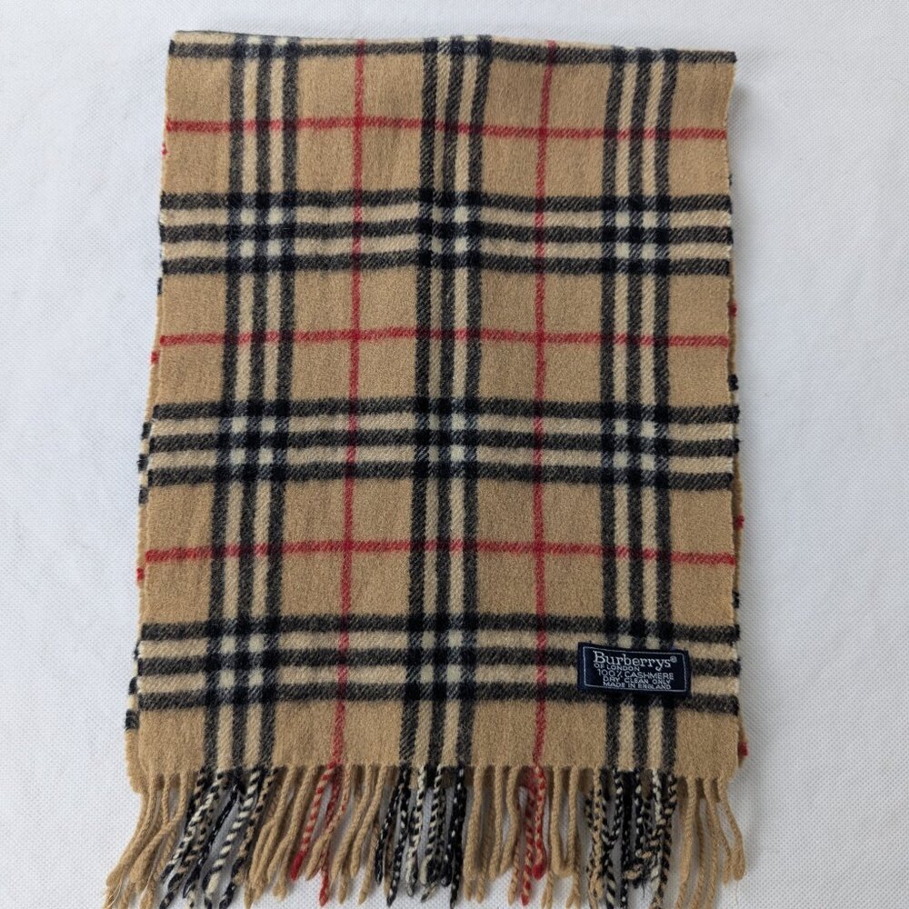 BURBERRY Cashmere Nova Check Scarf – Authentic Green Plaid – RARE FIND – FAST - Picture 2 of 7